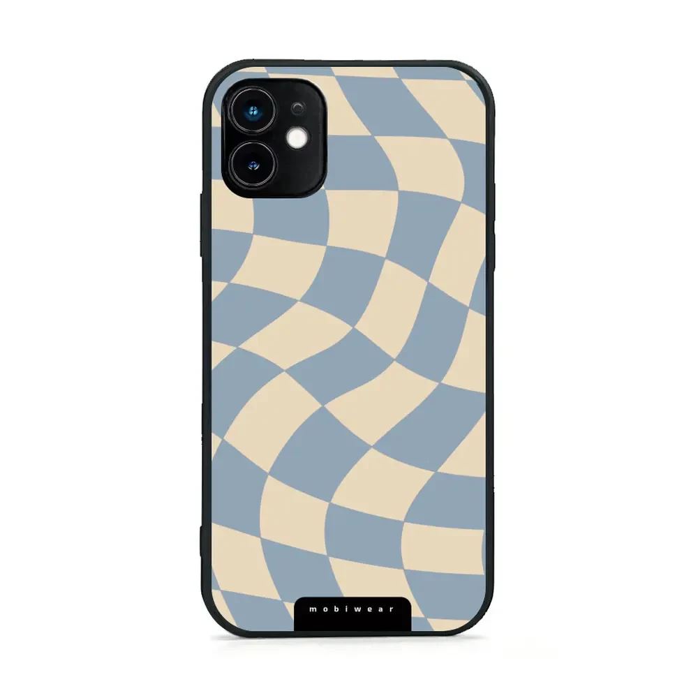 Lesklý kryt Mobiwear Glossy - Apple iPhone 11 - GA59G Modrá a béžová šachovnice