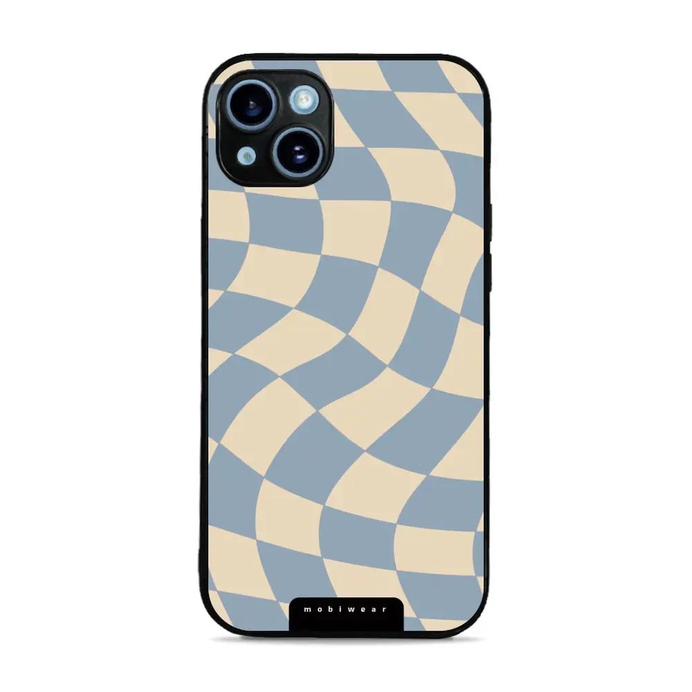 Lesklý kryt Mobiwear Glossy - Apple iPhone 14 Plus - GA59G Modrá a béžová šachovnice