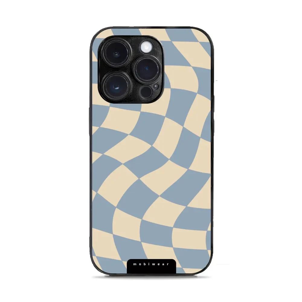 Lesklý kryt Mobiwear Glossy - Apple iPhone 14 Pro - GA59G Modrá a béžová šachovnice
