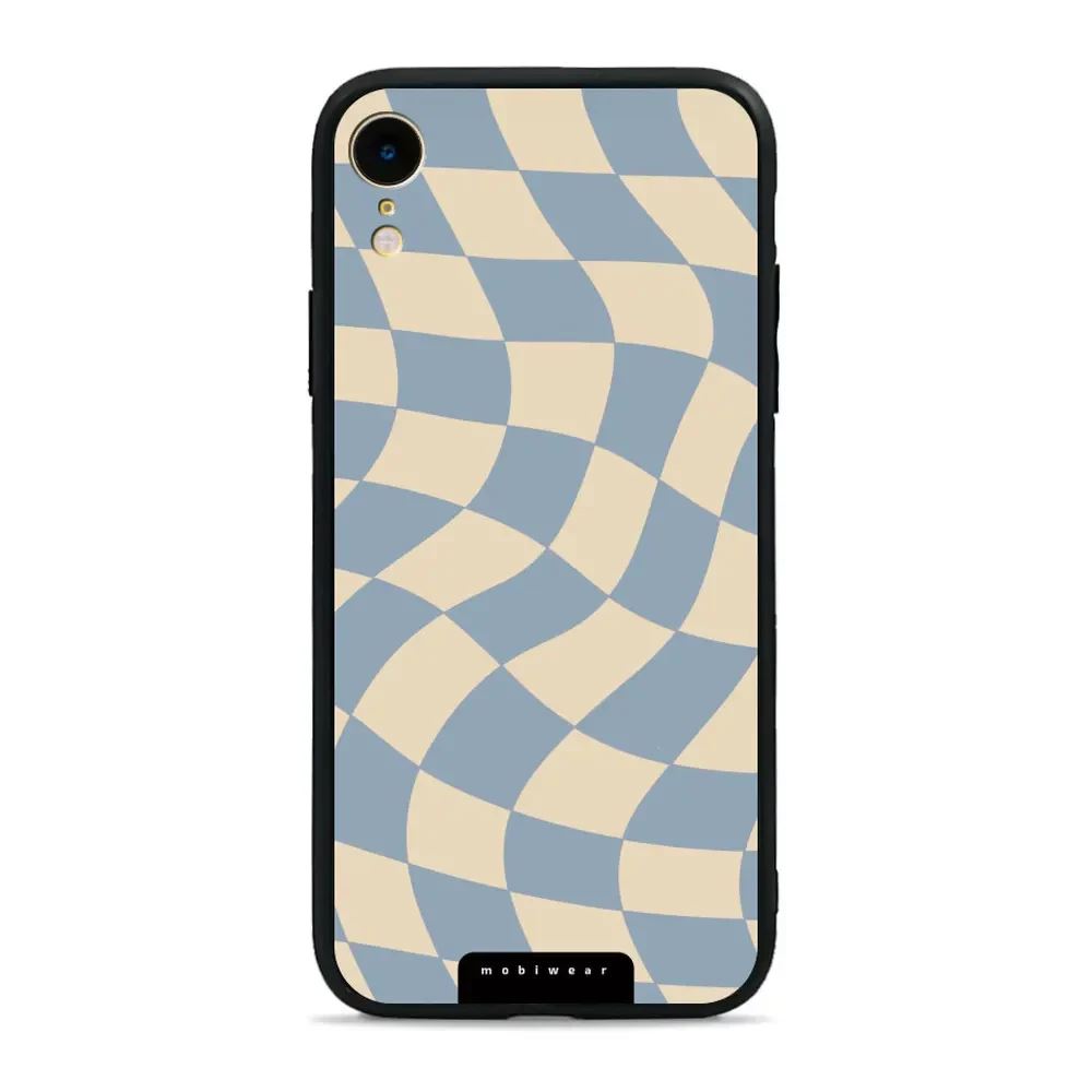 Lesklý kryt Mobiwear Glossy - Apple iPhone XR - GA59G Modrá a béžová šachovnice