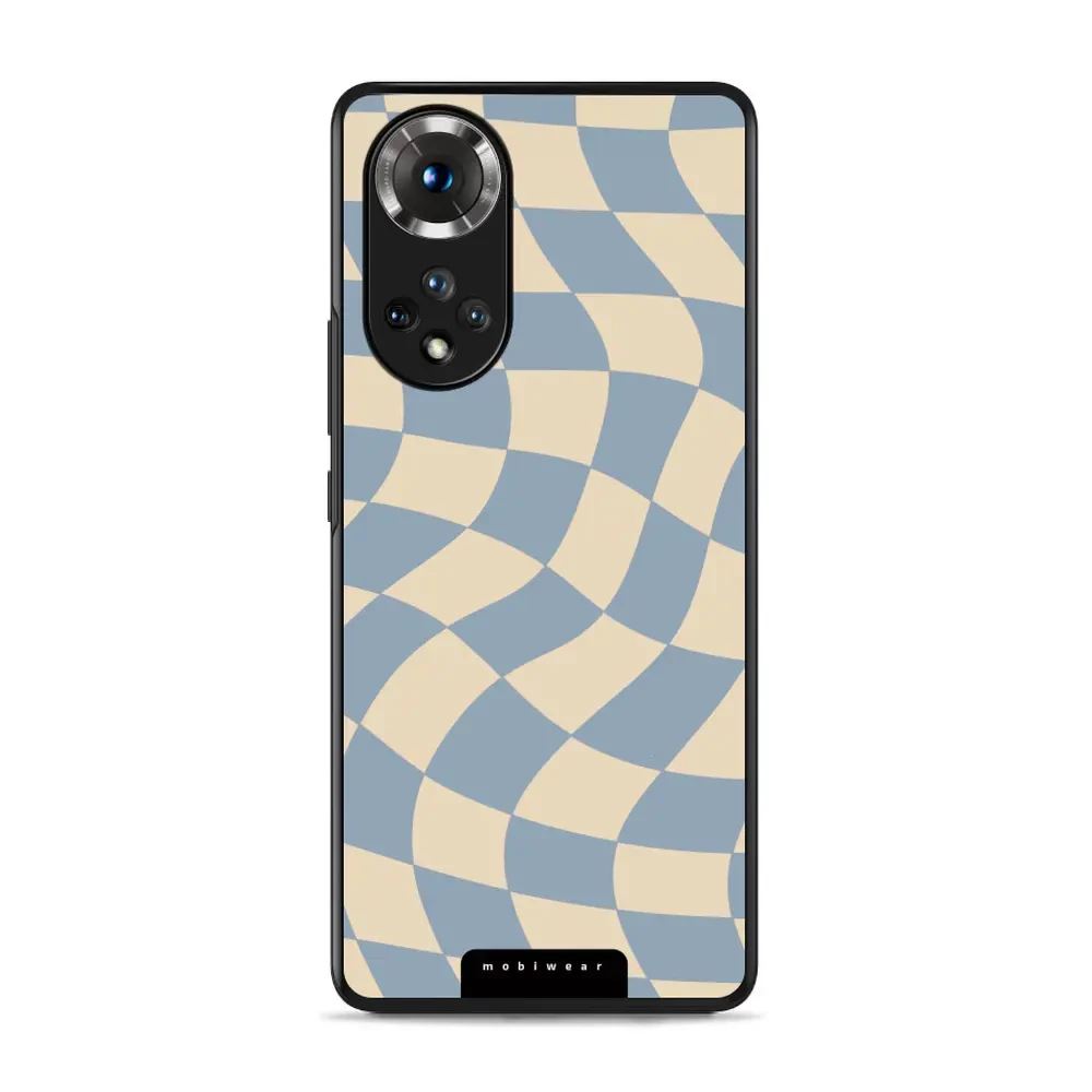 Lesklý kryt Mobiwear Glossy - Honor 50 / Huawei Nova 9 - GA59G Modrá a béžová šachovnice