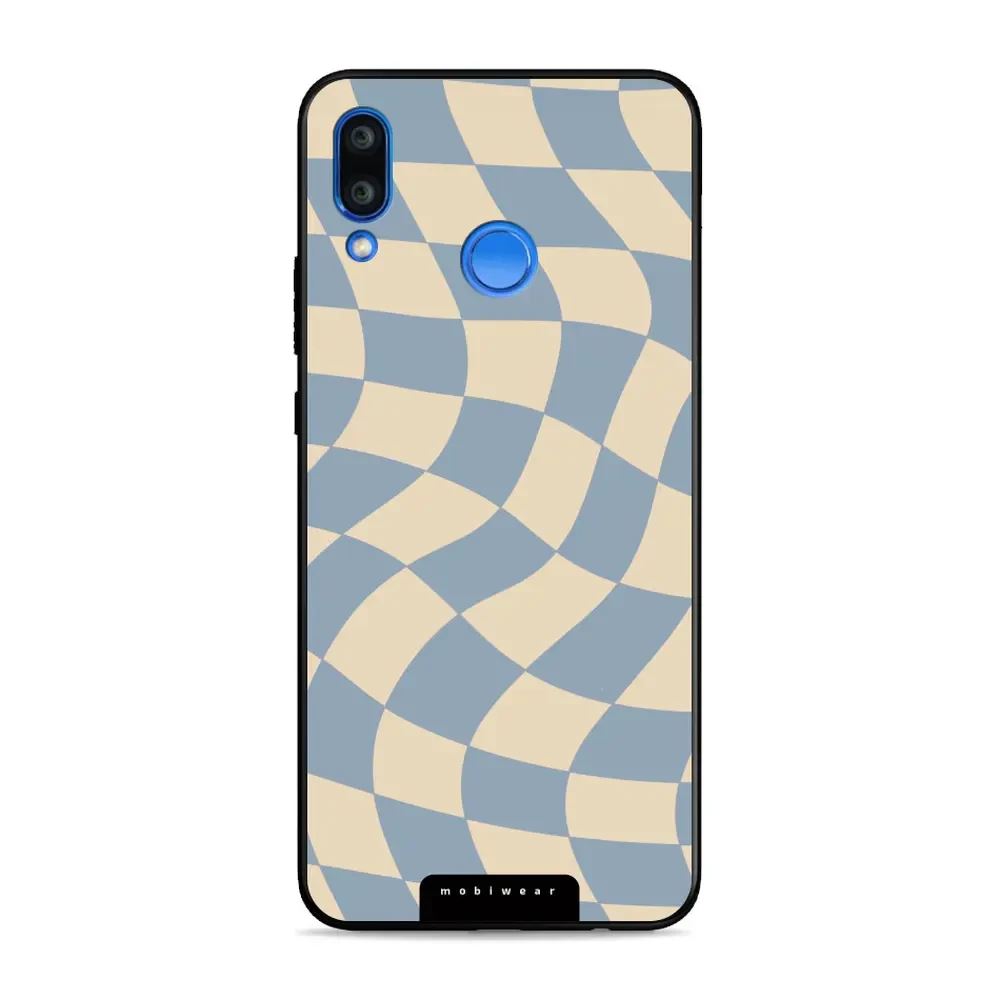 Lesklý kryt Mobiwear Glossy - Huawei Nova 3 - GA59G Modrá a béžová šachovnice