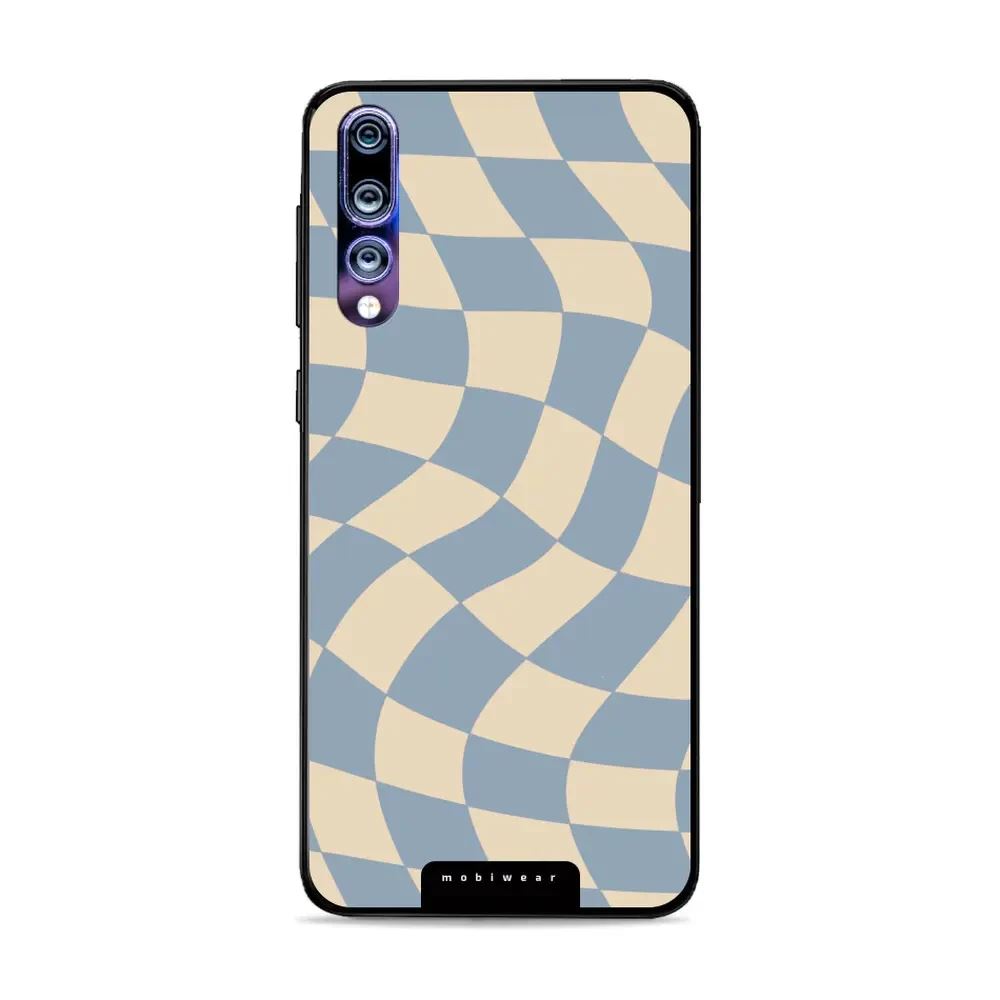 Lesklý kryt Mobiwear Glossy - Huawei P20 Pro - GA59G Modrá a béžová šachovnice