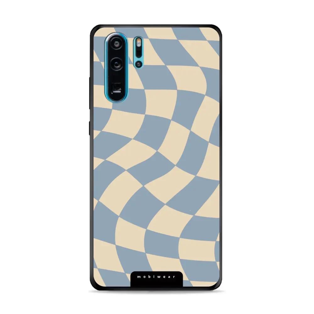 Lesklý kryt Mobiwear Glossy - Huawei P30 Pro - GA59G Modrá a béžová šachovnice