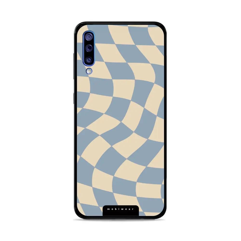 Lesklý kryt Mobiwear Glossy - Samsung Galaxy A30s - GA59G Modrá a béžová šachovnice