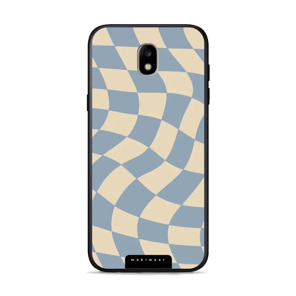 Lesklý kryt Mobiwear Glossy - Samsung Galaxy J3 2017 - GA59G Modrá a béžová šachovnice