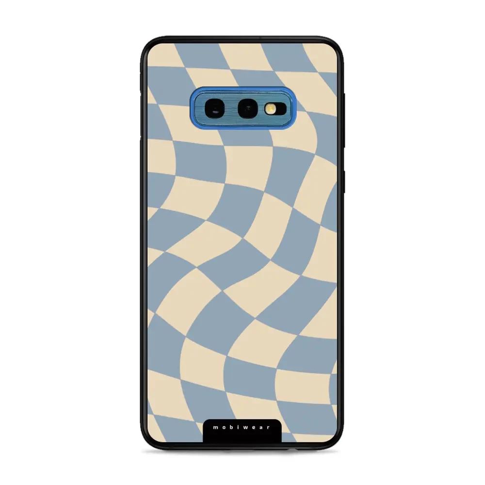 Lesklý kryt Mobiwear Glossy - Samsung Galaxy S10e - GA59G Modrá a béžová šachovnice