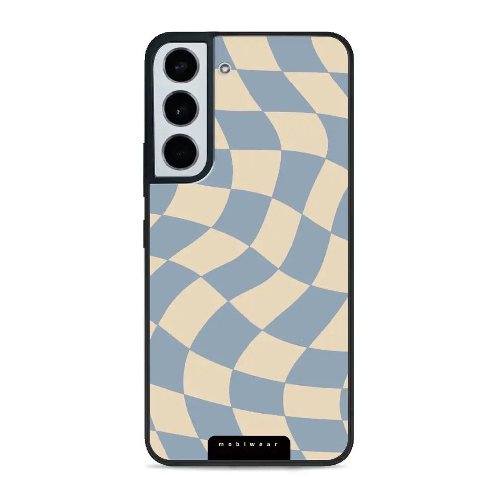 Lesklý kryt Mobiwear Glossy - Samsung Galaxy S22 - GA59G Modrá a béžová šachovnice