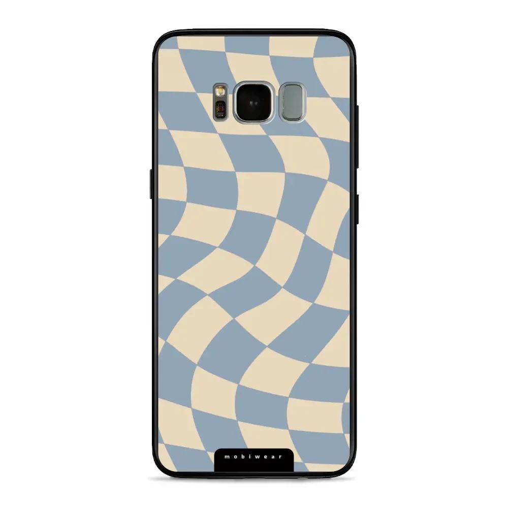 Lesklý kryt Mobiwear Glossy - Samsung Galaxy S8 - GA59G Modrá a béžová šachovnice