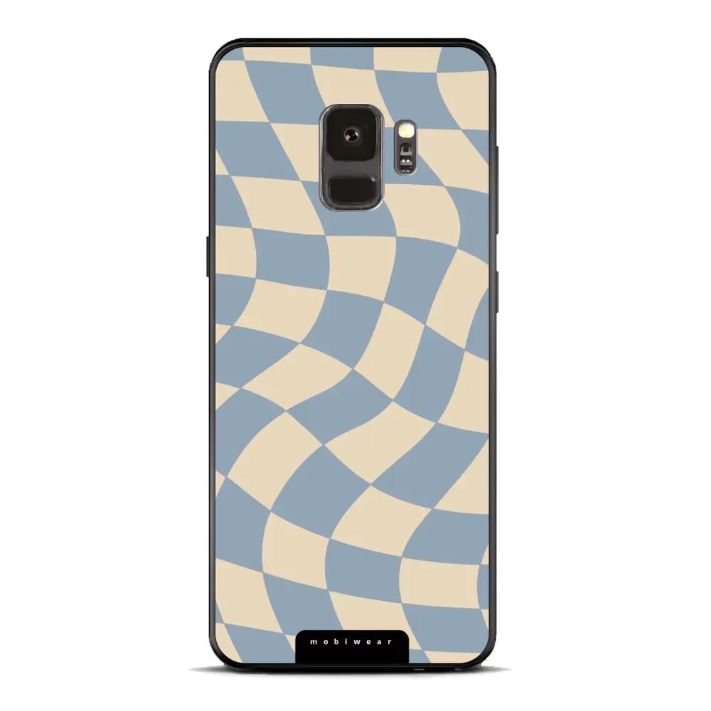 Lesklý kryt Mobiwear Glossy - Samsung Galaxy S9 - GA59G Modrá a béžová šachovnice
