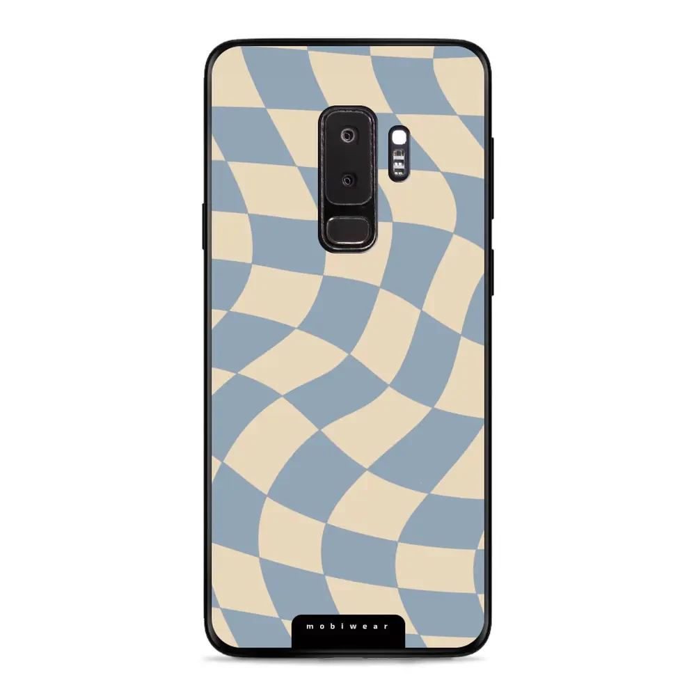 Lesklý kryt Mobiwear Glossy - Samsung Galaxy S9 Plus - GA59G Modrá a béžová šachovnice