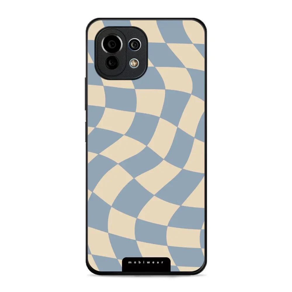 Lesklý kryt Mobiwear Glossy - Xiaomi 11 Lite 5G NE / Xiaomi Mi 11 Lite - GA59G Modrá a béžová šachovnice