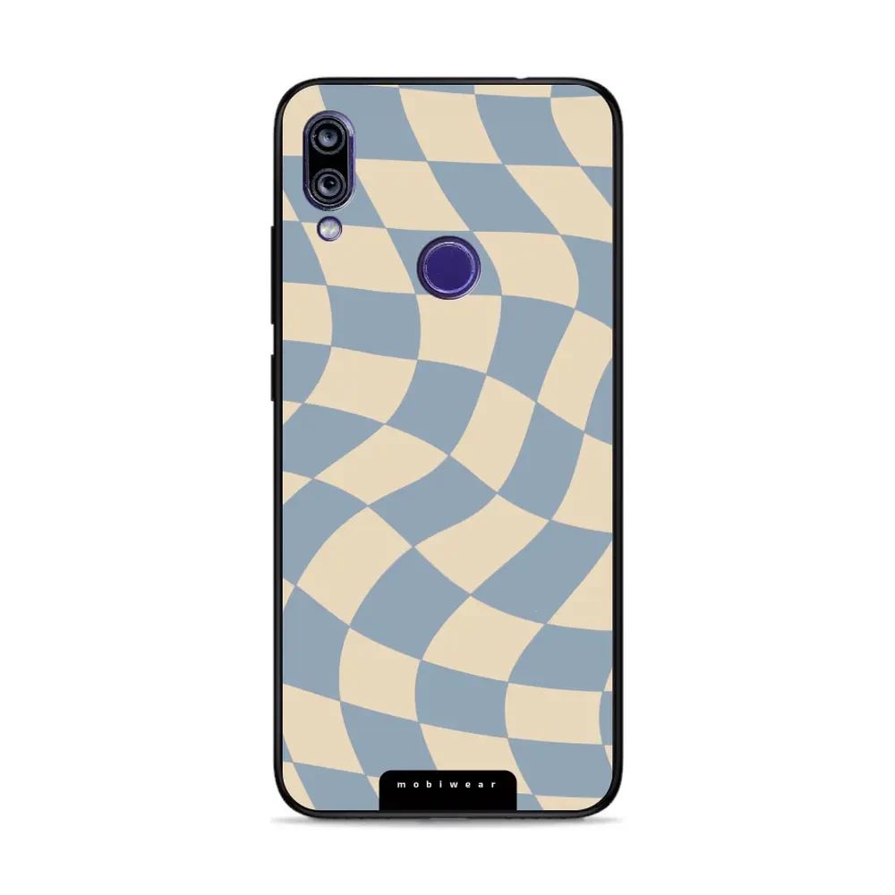 Lesklý kryt Mobiwear Glossy - Xiaomi Redmi 7 - GA59G Modrá a béžová šachovnice