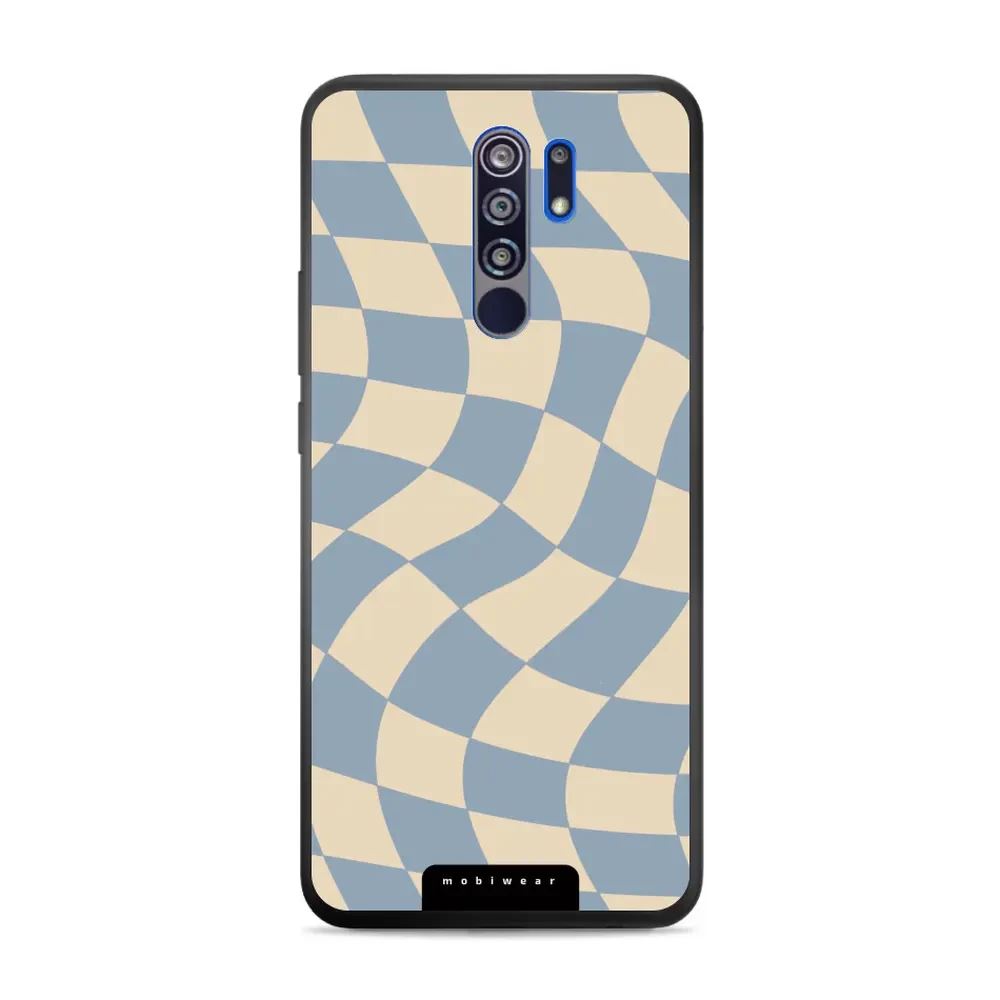 Lesklý kryt Mobiwear Glossy - Xiaomi Redmi 9 - GA59G Modrá a béžová šachovnice