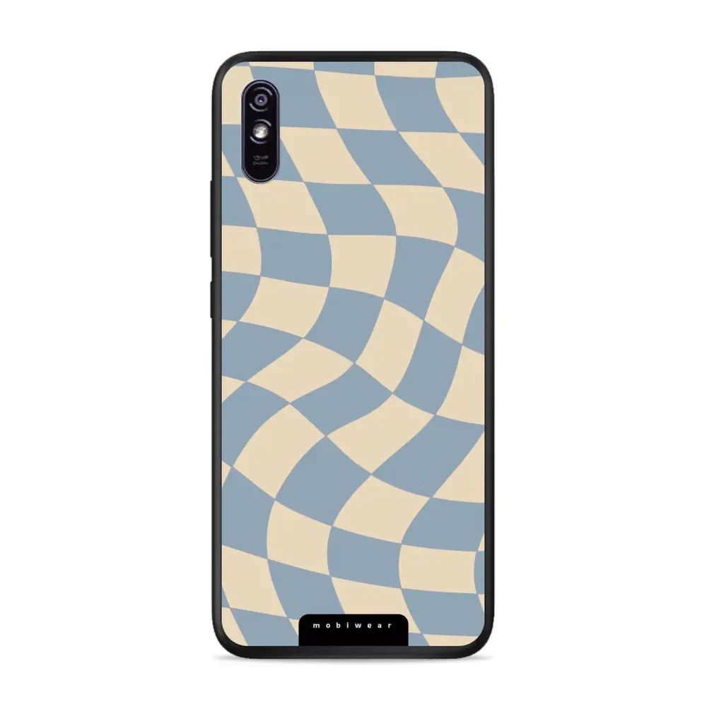 Lesklý kryt Mobiwear Glossy - Xiaomi Redmi 9A / 9AT - GA59G Modrá a béžová šachovnice