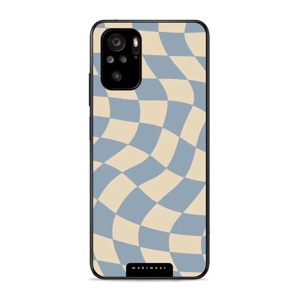 Lesklý kryt Mobiwear Glossy - Xiaomi Redmi Note 10 / 10S - GA59G Modrá a béžová šachovnice