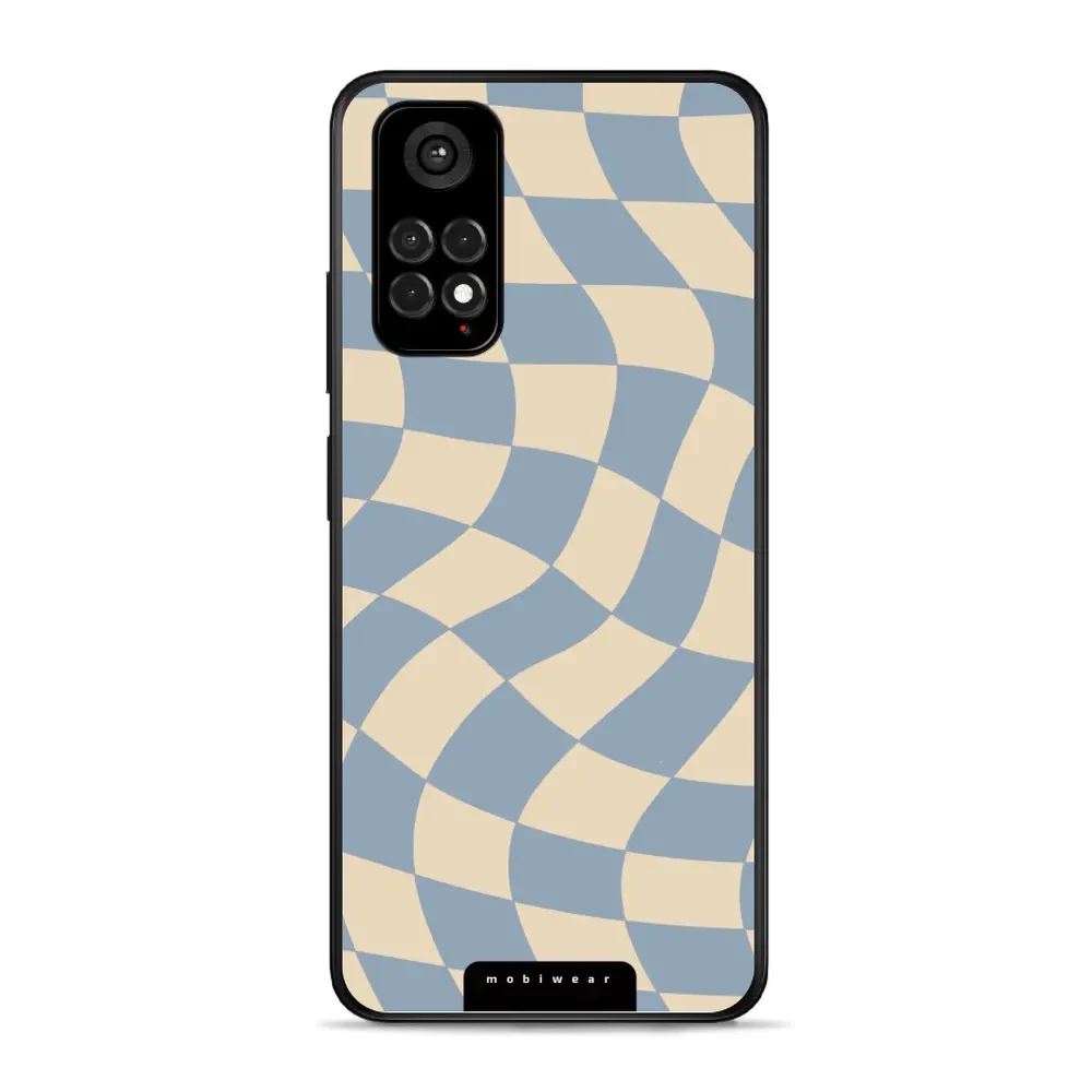 Lesklý kryt Mobiwear Glossy - Xiaomi Redmi Note 11 / 11S - GA59G Modrá a béžová šachovnice