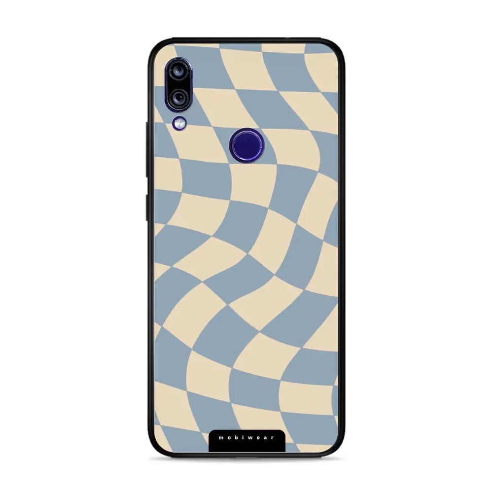 Lesklý kryt Mobiwear Glossy - Xiaomi Redmi Note 7 - GA59G Modrá a béžová šachovnice