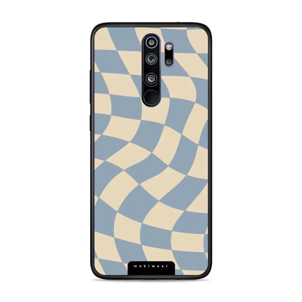 Lesklý kryt Mobiwear Glossy - Xiaomi Redmi Note 8 Pro - GA59G Modrá a béžová šachovnice