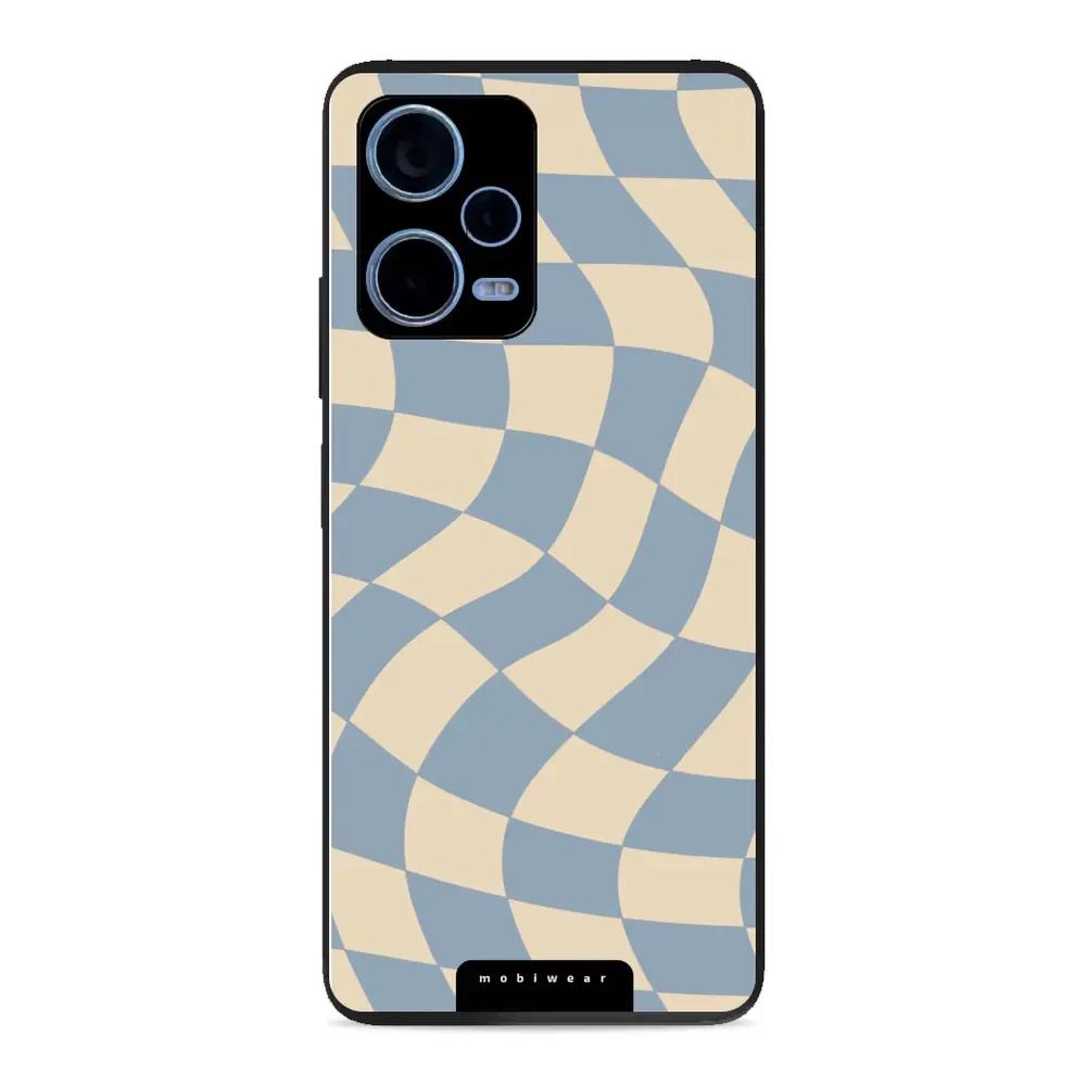 Lesklý kryt Mobiwear Glossy - Xiaomi Redmi Note 12 Pro Plus 5G - GA59G Modrá a béžová šachovnice