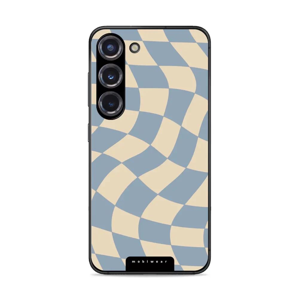 Lesklý kryt Mobiwear Glossy - Samsung Galaxy S23 - GA59G Modrá a béžová šachovnice