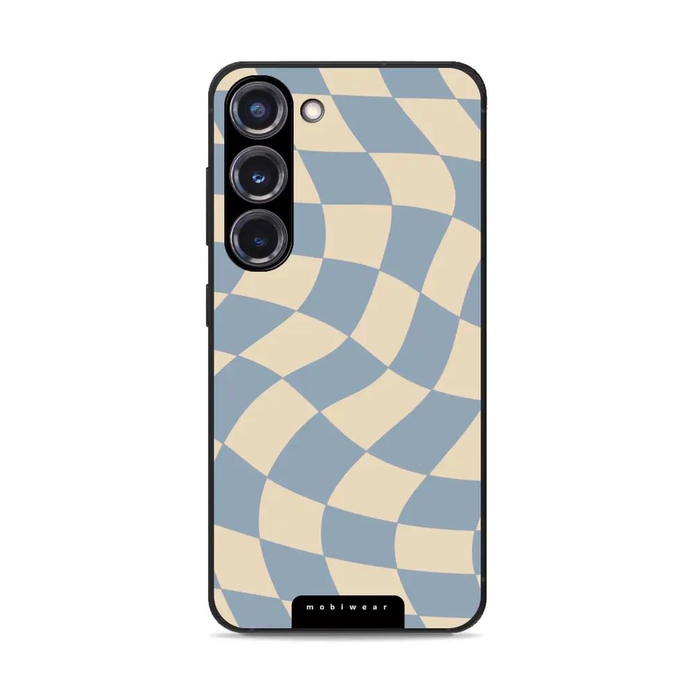 Lesklý kryt Mobiwear Glossy - Samsung Galaxy S23 Plus - GA59G Modrá a béžová šachovnice