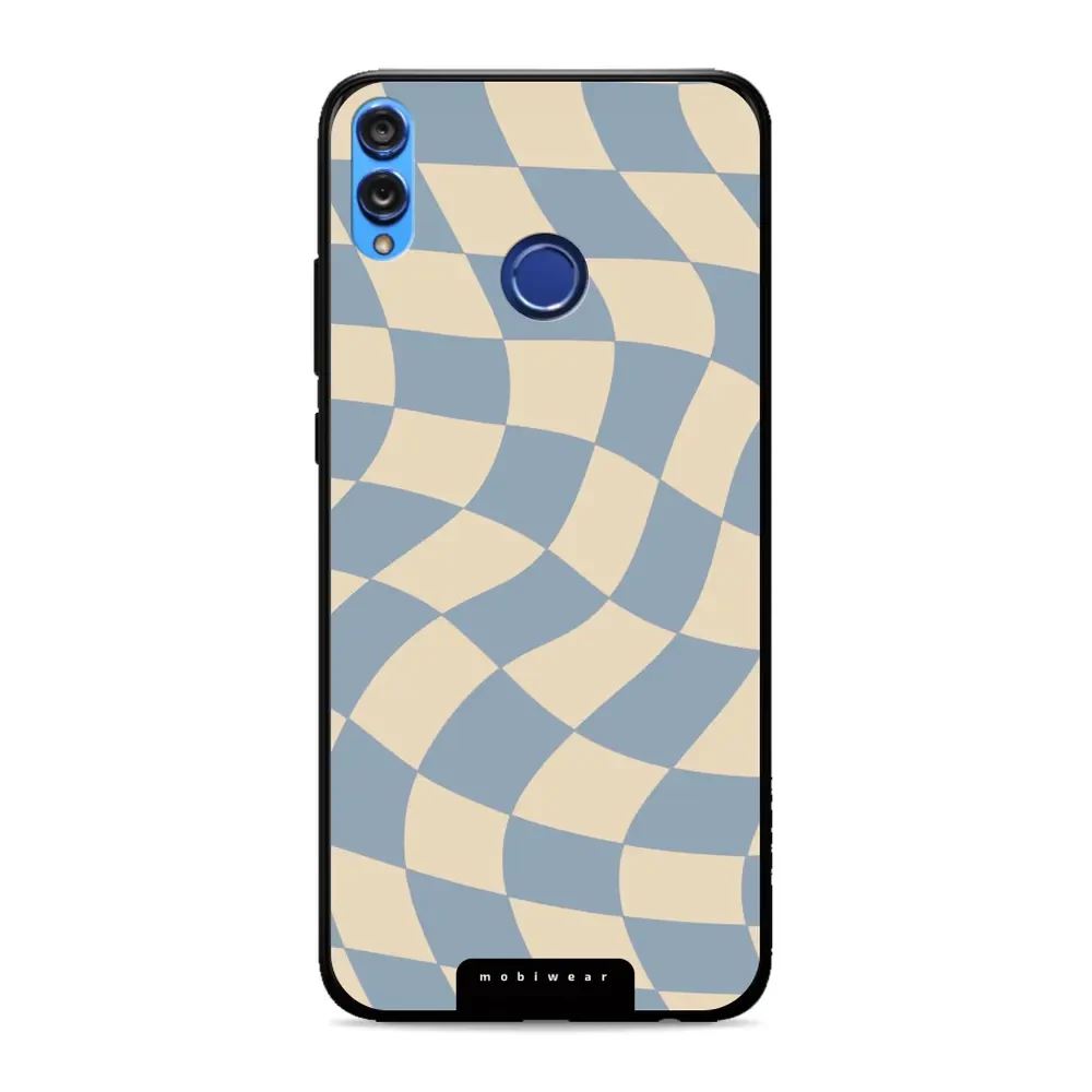 Lesklý kryt Mobiwear Glossy - Honor 8X - GA59G Modrá a béžová šachovnice