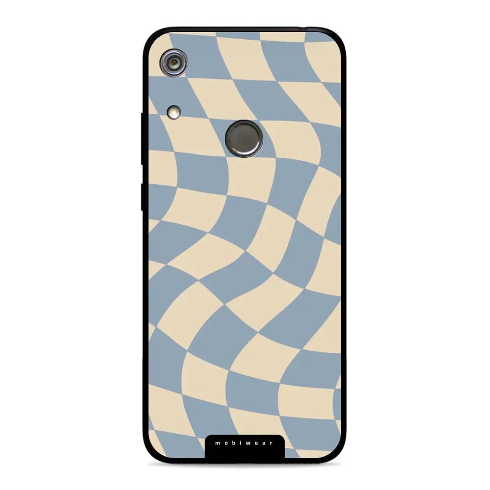 Lesklý kryt Mobiwear Glossy - Huawei Y6 2019 / Honor 8A / Huawei Y6s - GA59G Modrá a béžová šachovnice