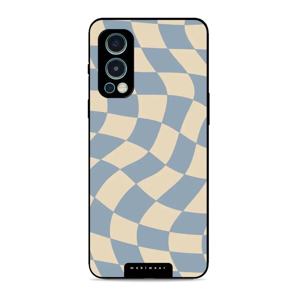 Lesklý kryt Mobiwear Glossy - OnePlus Nord 2 5G - GA59G Modrá a béžová šachovnice - VÝPRODEJ