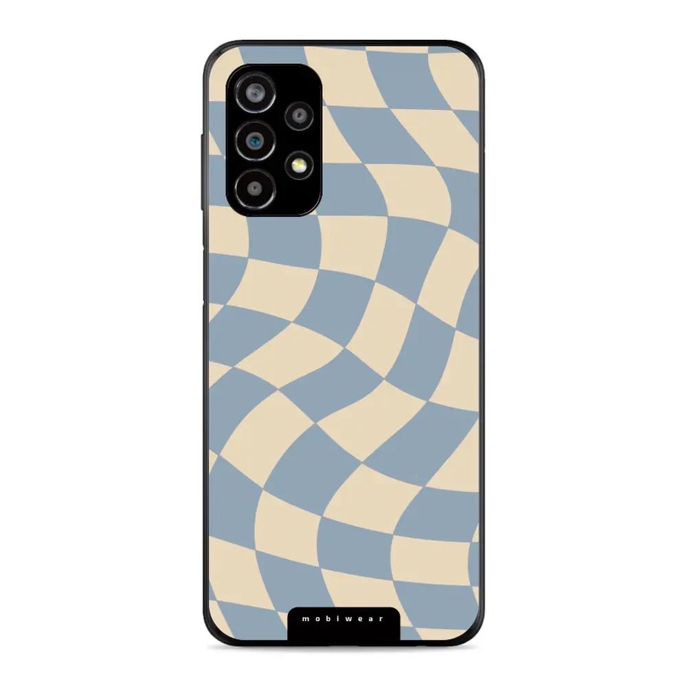 Lesklý kryt Mobiwear Glossy - Samsung Galaxy A23 - GA59G Modrá a béžová šachovnice