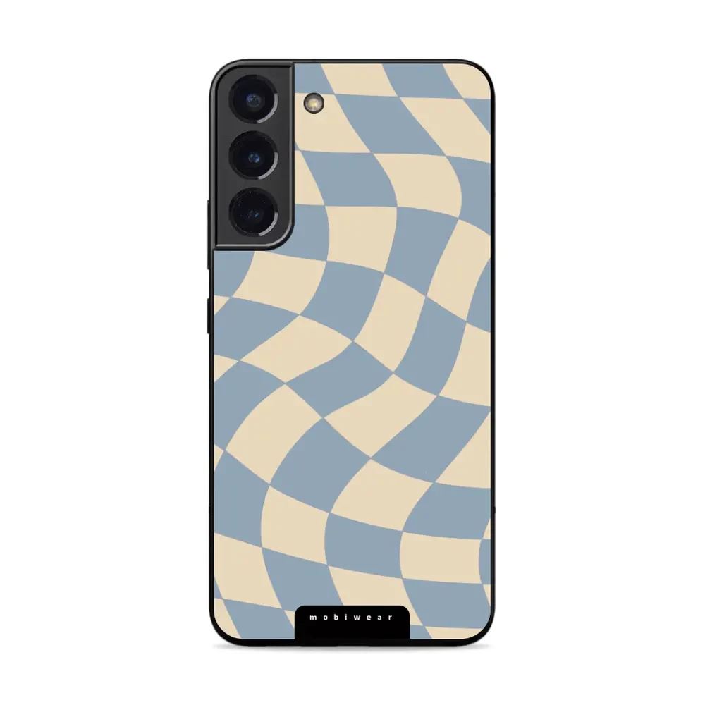 Lesklý kryt Mobiwear Glossy - Samsung Galaxy S22 Plus - GA59G Modrá a béžová šachovnice