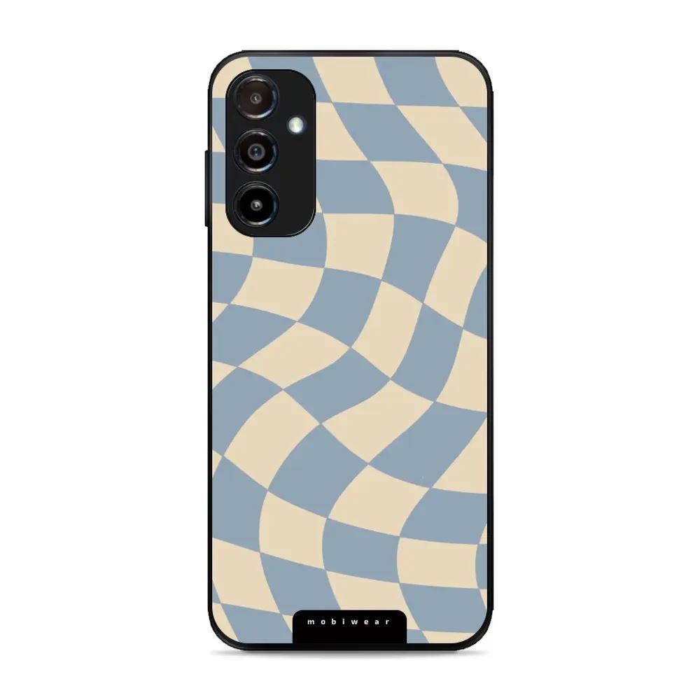 Lesklý kryt Mobiwear Glossy - Samsung Galaxy A14 / A14 5G - GA59G Modrá a béžová šachovnice
