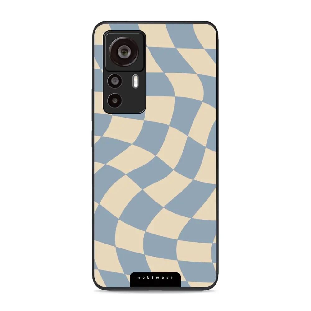 Lesklý kryt Mobiwear Glossy - Xiaomi 12T / 12T Pro - GA59G Modrá a béžová šachovnice