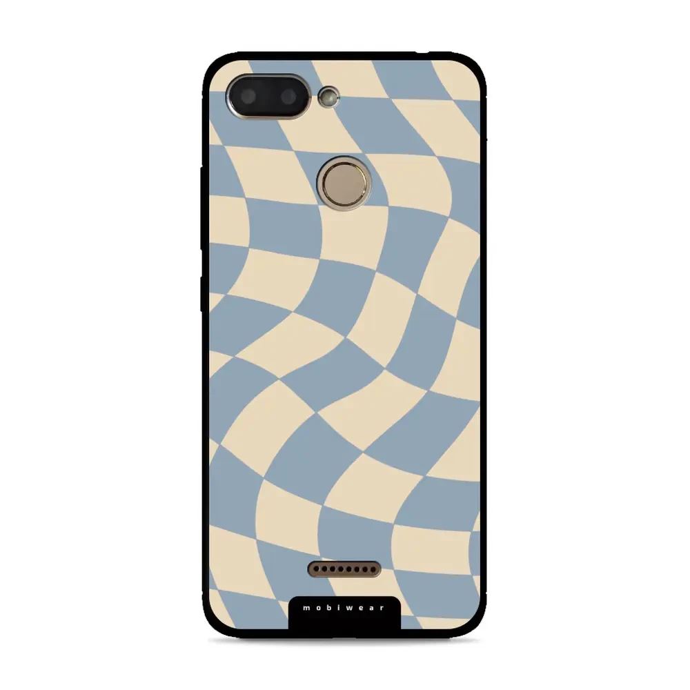 Lesklý kryt Mobiwear Glossy - Xiaomi Redmi 6 - GA59G Modrá a béžová šachovnice