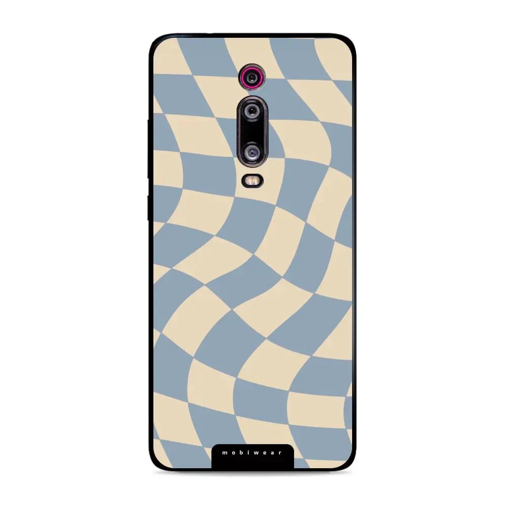 Lesklý kryt Mobiwear Glossy - Xiaomi Mi 9T Pro - GA59G Modrá a béžová šachovnice