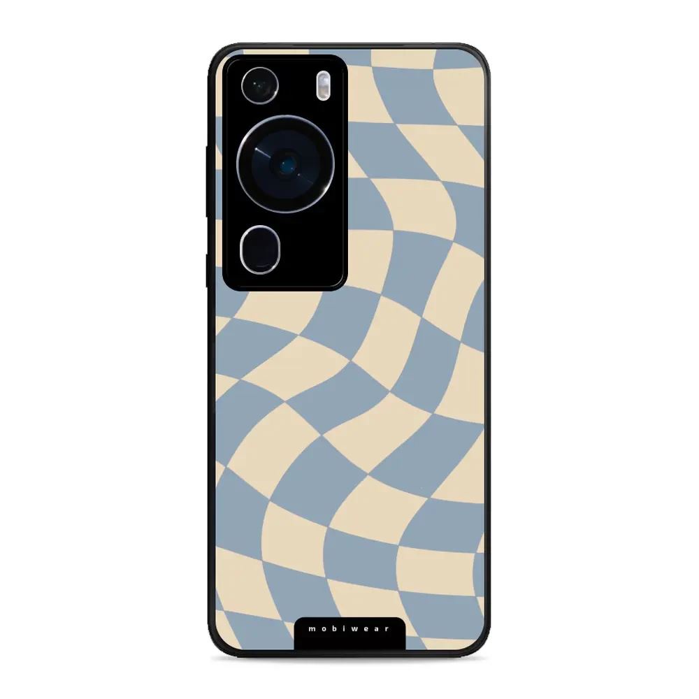 Lesklý kryt Mobiwear Glossy - Huawei P60 Pro - GA59G Modrá a béžová šachovnice