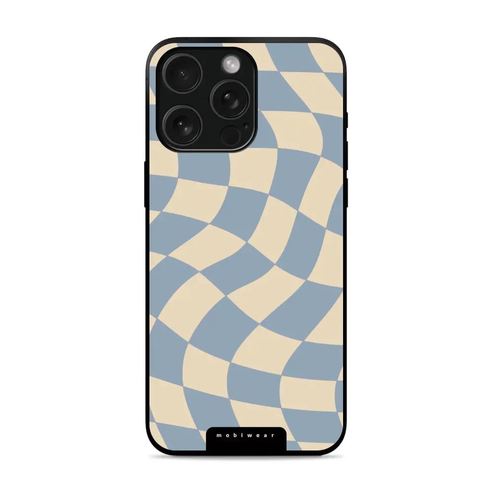 Lesklý kryt Mobiwear Glossy - Apple iPhone 15 Pro Max - GA59G Modrá a béžová šachovnice