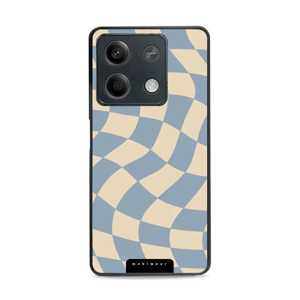 Lesklý kryt Mobiwear Glossy - Xiaomi 14 Pro - GA59G Modrá a béžová šachovnice