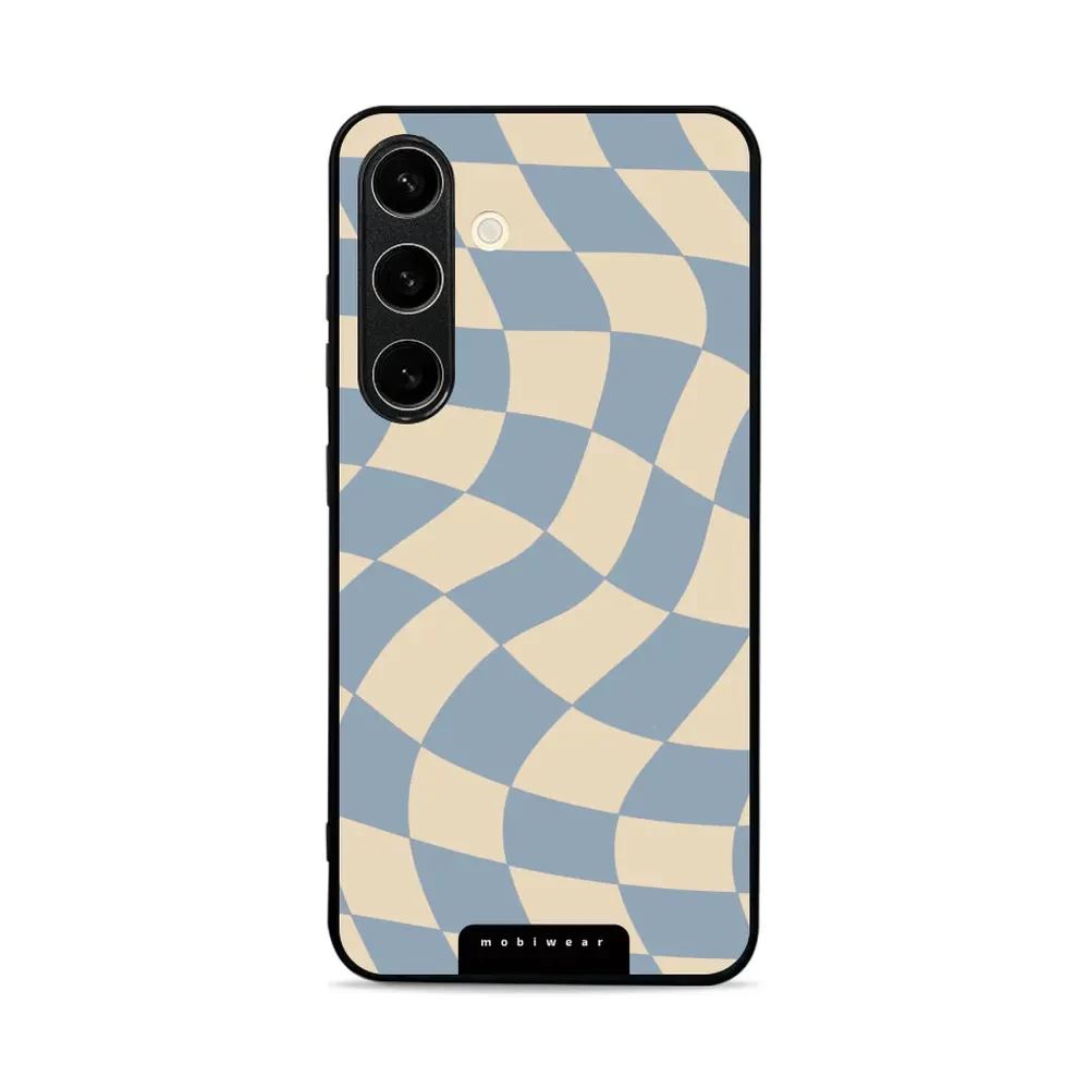 Lesklý kryt Mobiwear Glossy - Samsung Galaxy S24 - GA59G Modrá a béžová šachovnice