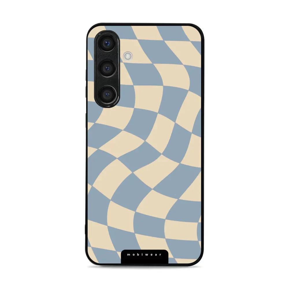 Lesklý kryt Mobiwear Glossy - Samsung Galaxy S24 Plus - GA59G Modrá a béžová šachovnice
