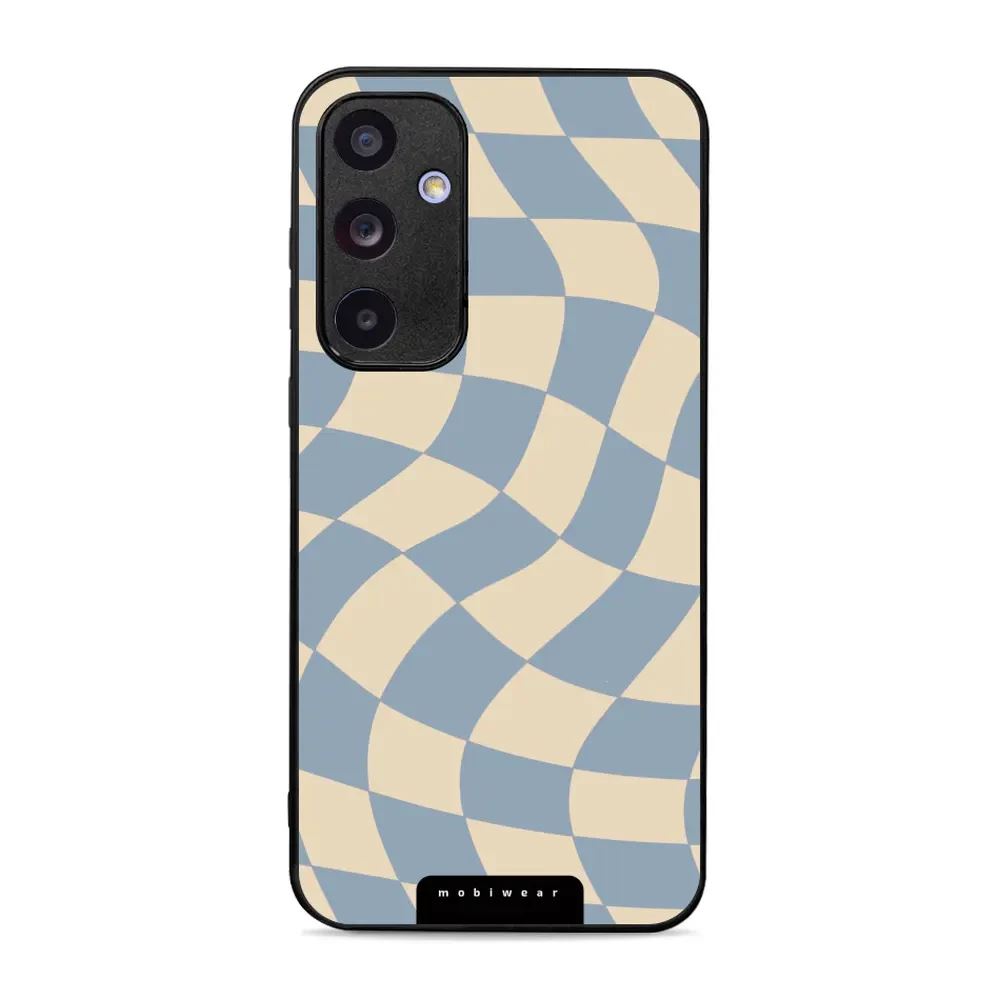 Lesklý kryt Mobiwear Glossy - Samsung Galaxy A35 5G - GA59G Modrá a béžová šachovnice