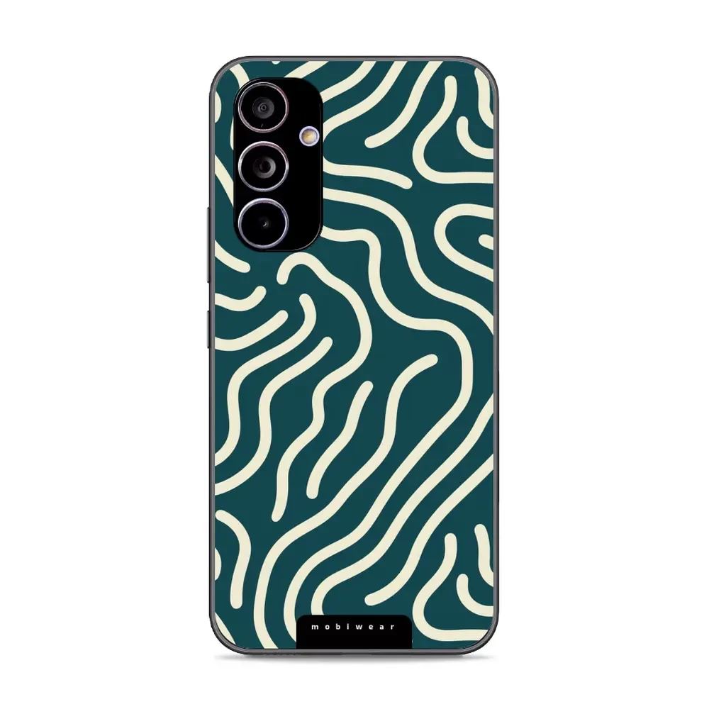 Lesklý kryt Mobiwear Glossy - Samsung Galaxy A54 5G - GA61G Béžové linky - VÝPRODEJ