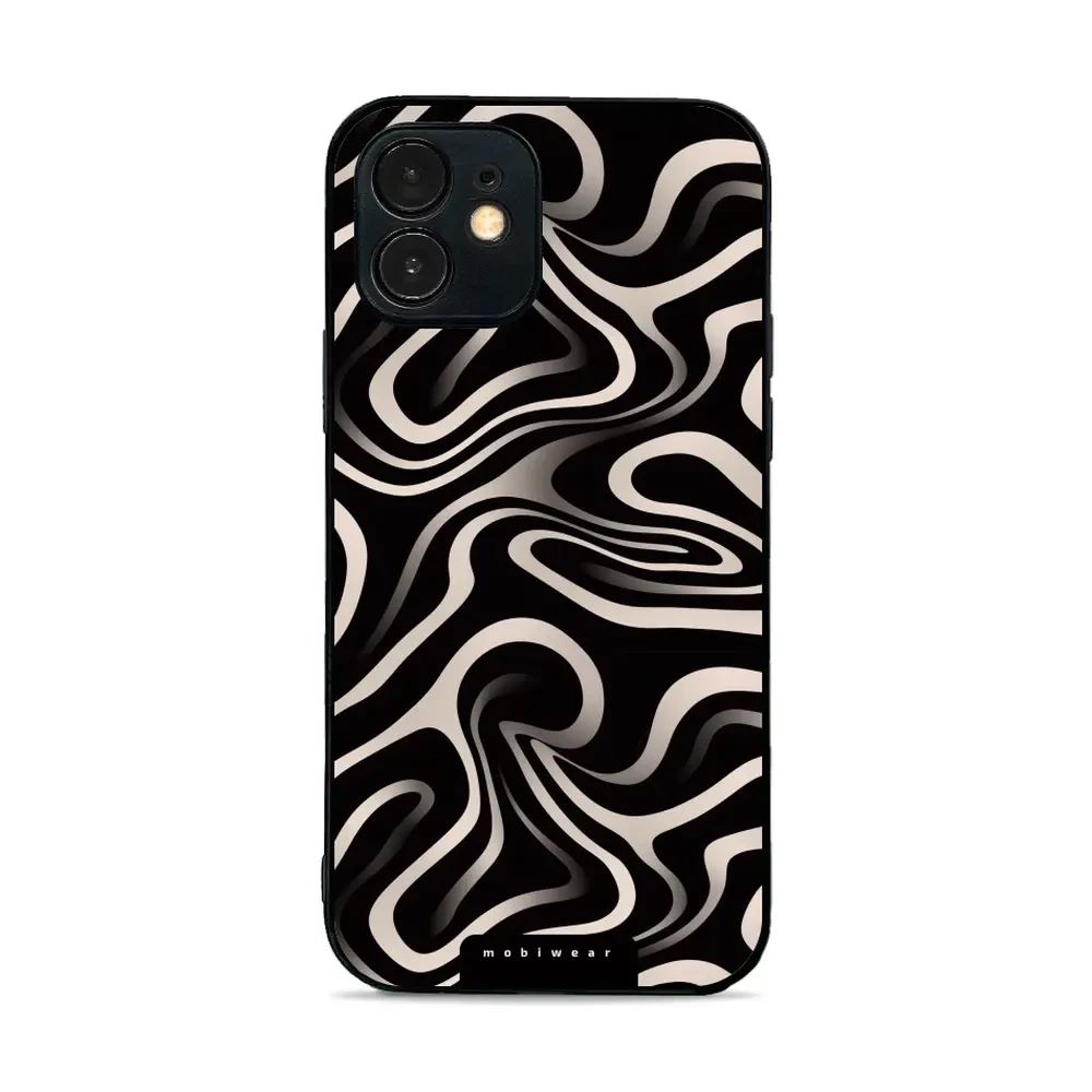 Lesklý kryt Mobiwear Glossy - Apple iPhone 12 Mini - GA63G Vlnky a linky