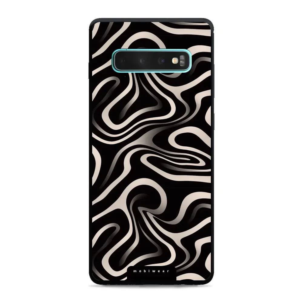 Lesklý kryt Mobiwear Glossy - Samsung Galaxy S10 Plus - GA63G Vlnky a linky