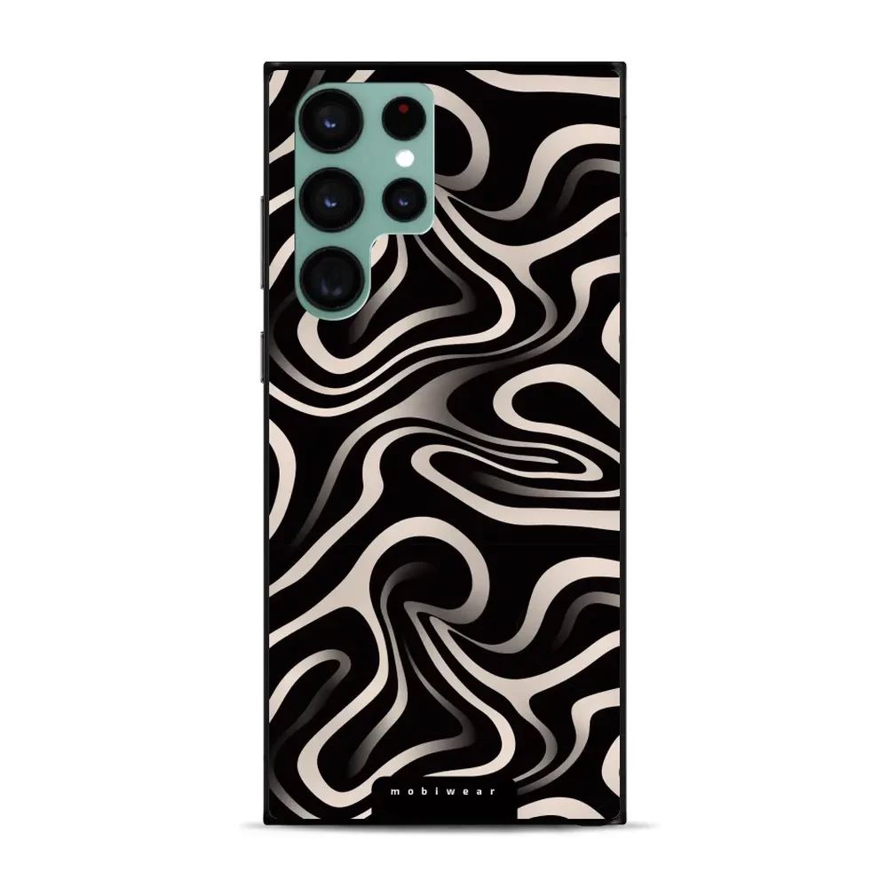 Lesklý kryt Mobiwear Glossy - Samsung Galaxy S22 Ultra - GA63G Vlnky a linky