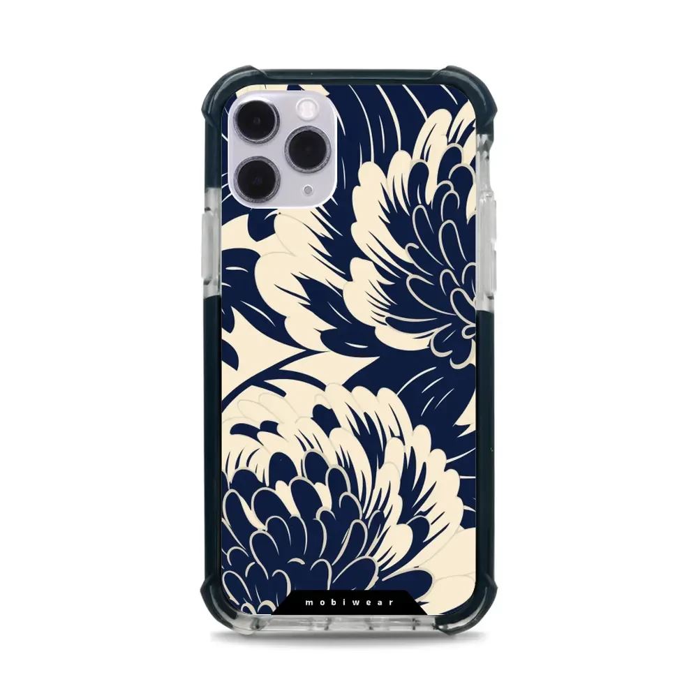 Odolný obal Mobiwear MagSafe Elite Bumper - Apple iPhone 11 Pro - DA40D Modré a béžové květy