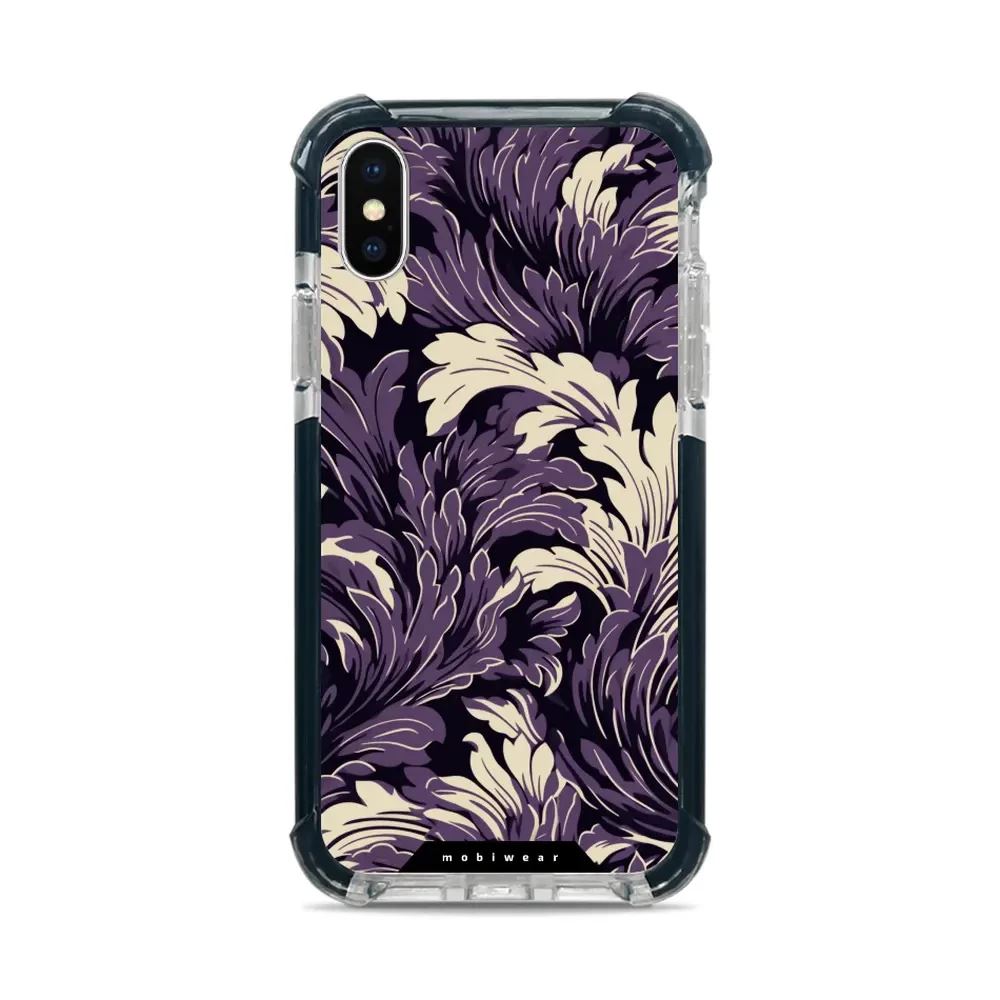 Odolný obal Mobiwear MagSafe Elite Bumper - Apple iPhone X / XS - DA46D Fialové rostliny