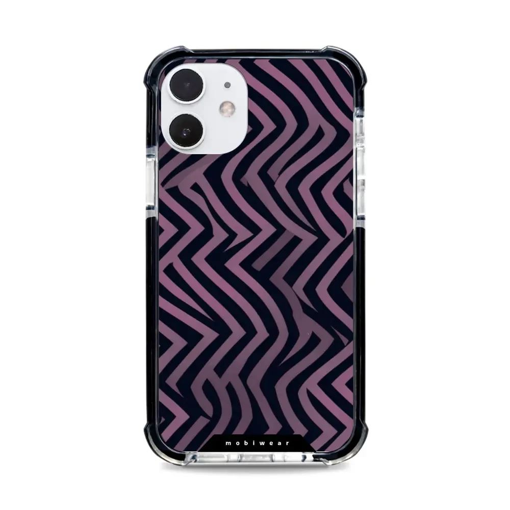 Odolný obal Mobiwear MagSafe Elite Bumper - Apple iPhone 12 / 12 Pro - DA55D Fialové klikyháky