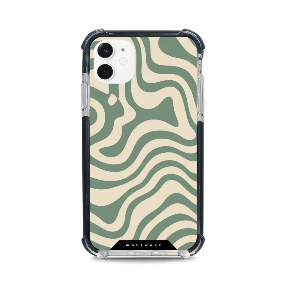 Odolný obal Mobiwear MagSafe Elite Bumper - Apple iPhone 11 - DA57D Zelené a béžové zkrouceniny