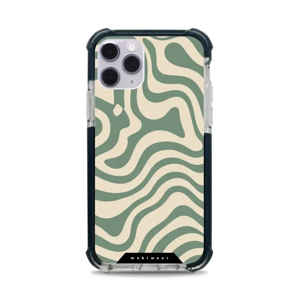 Odolný obal Mobiwear MagSafe Elite Bumper - Apple iPhone 11 Pro - DA57D Zelené a béžové zkrouceniny
